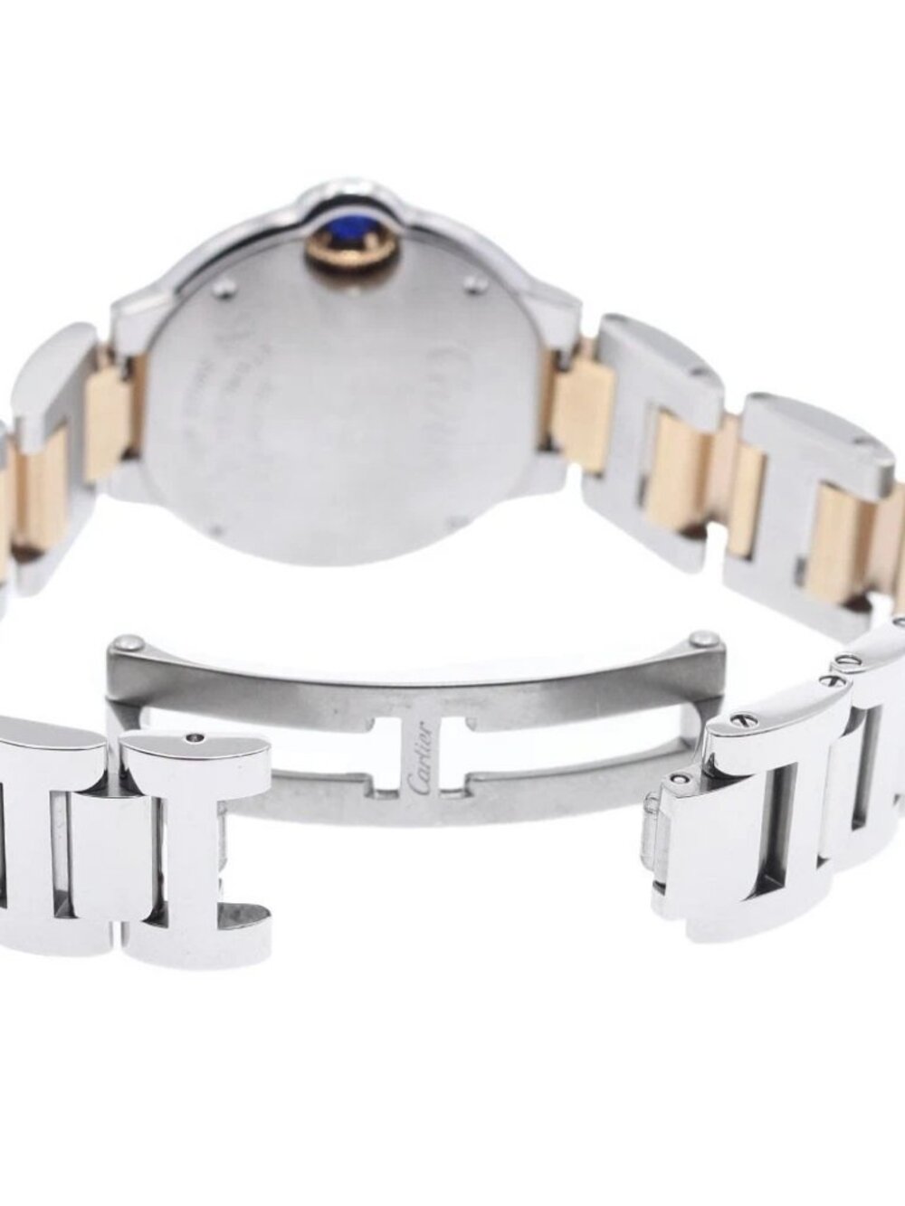 CARTIER Baron blue SM WE902030 K18PG2 tone 11P diamond Quartz Ladies - Picture 4 of 6